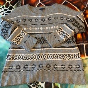 AEO Gray Oversized Fuzzy Sweater